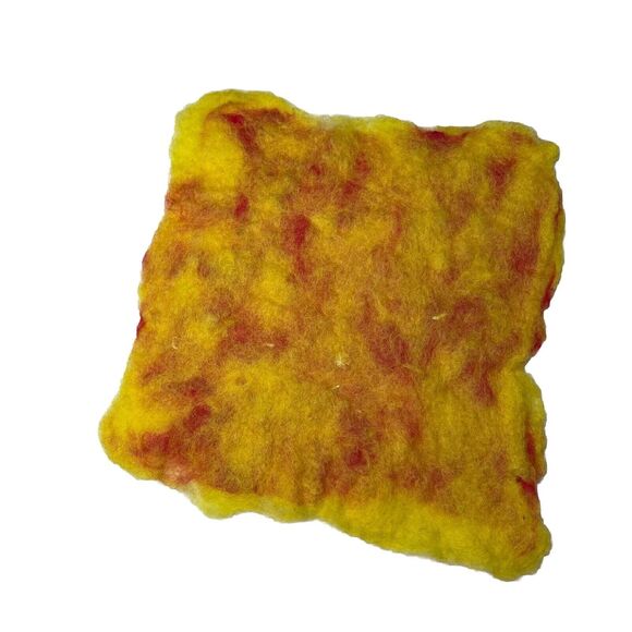 Lorraine Cathey Doll Hand Made Wool Felt Old Lady Yellow Polka Dot Bikini Towel - Picture 7 of 10